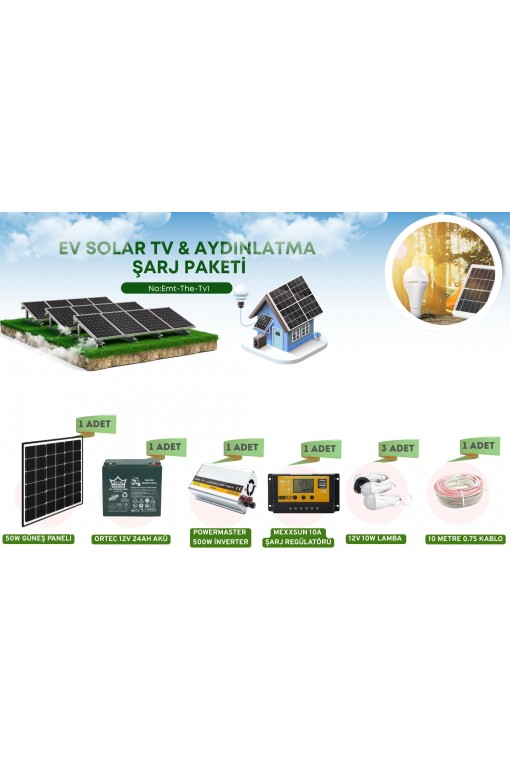 EV SOLAR TV & AYDINLATMA ŞARJ PAKETİ TV1 EV SOLAR TV & AYDINLATMA ŞARJ PAKETİ TV1